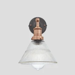 Brooklyn Glass Funnel Wall Light - 7 Inch -Industville Shop 7 Inch WallLight Glass Industville Lighting Funnel CopperHolder Brooklyn BR GLFWL7 CH