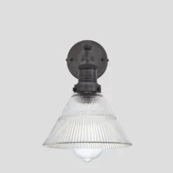 Brooklyn Glass Funnel Wall Light - 7 Inch -Industville Shop 7 Inch WallLight Glass Industville Lighting Funnel PewterHolder Brooklyn BR GLFWL7 PH