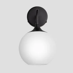 Chelsea Opal Glass Globe Wall Light - 7 Inch - White