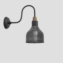 Swan Neck Cone Wall Light - 7 Inch - Pewter