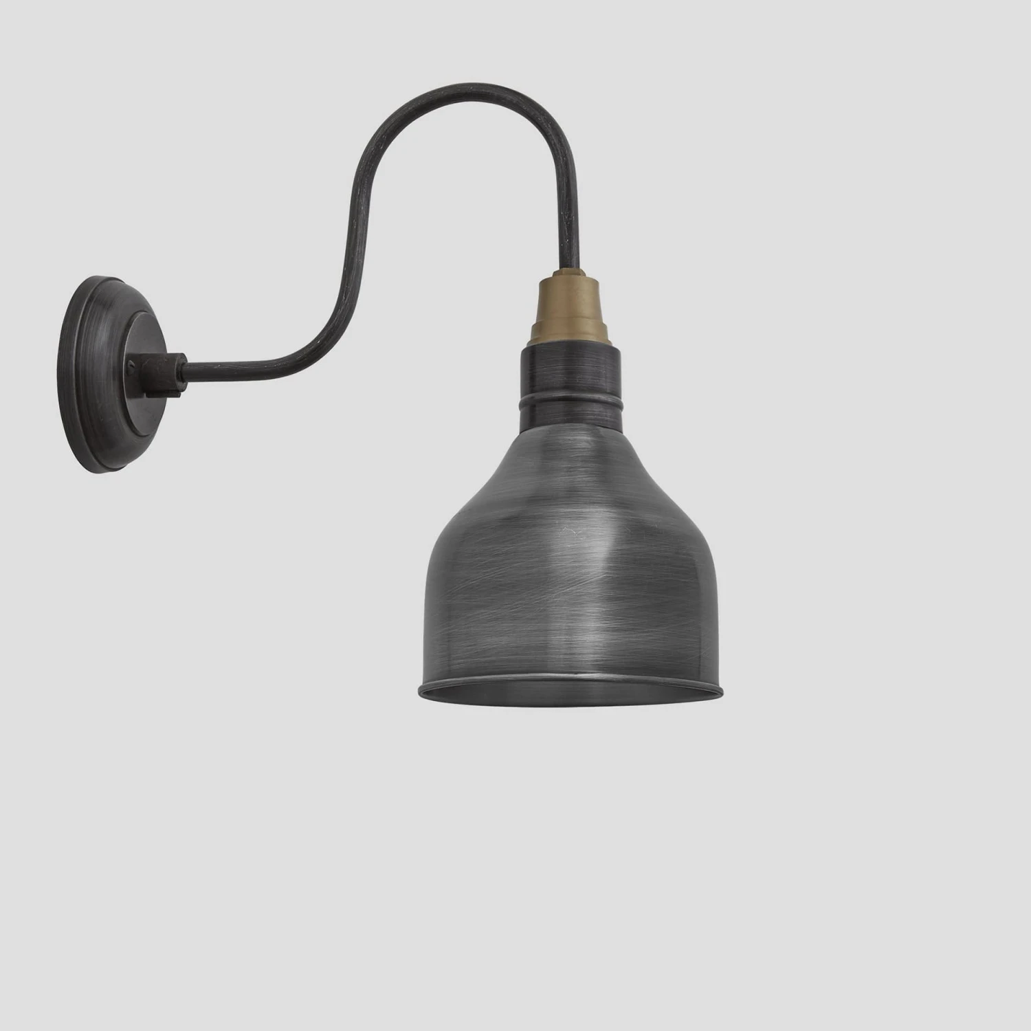Swan Neck Cone Wall Light - 7 Inch - Pewter 1 Swan Neck Cone Wall Light - 7 Inch - Pewter