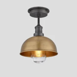 Brooklyn Outdoor & Bathroom Dome Flush Mount - 8 Inch - Brass