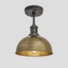 Brooklyn Dome Flush Mount - 8 Inch - Brass