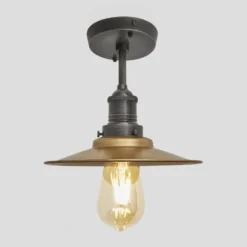 Brooklyn Flat Flush Mount - 8 Inch - Brass