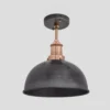 Brooklyn Dome Flush Mount - 8 Inch - Pewter