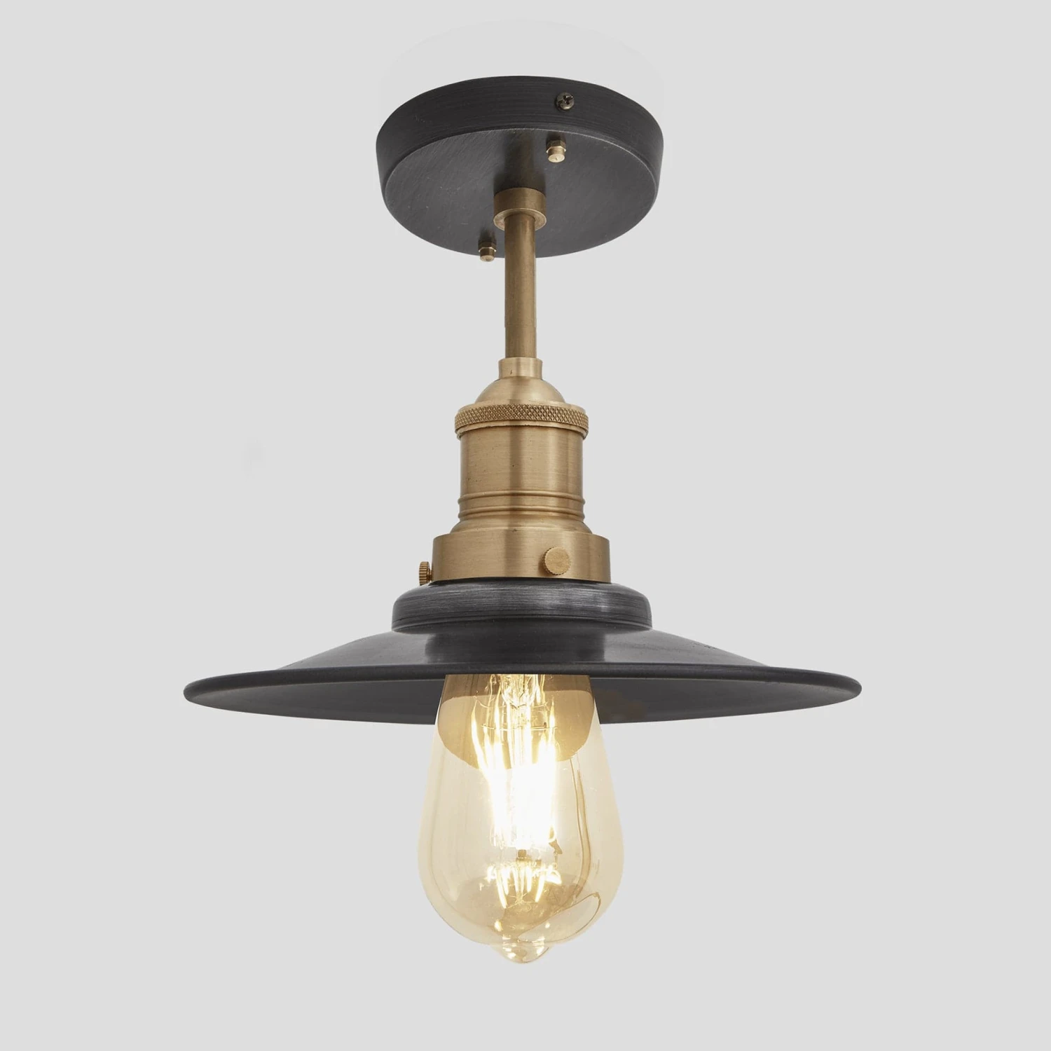 Brooklyn Flat Flush Mount - 8 Inch - Pewter 2 Brooklyn Flat Flush Mount - 8 Inch - Pewter - Image 2