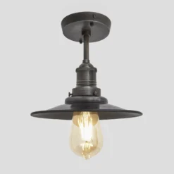 Brooklyn Flat Flush Mount - 8 Inch - Pewter