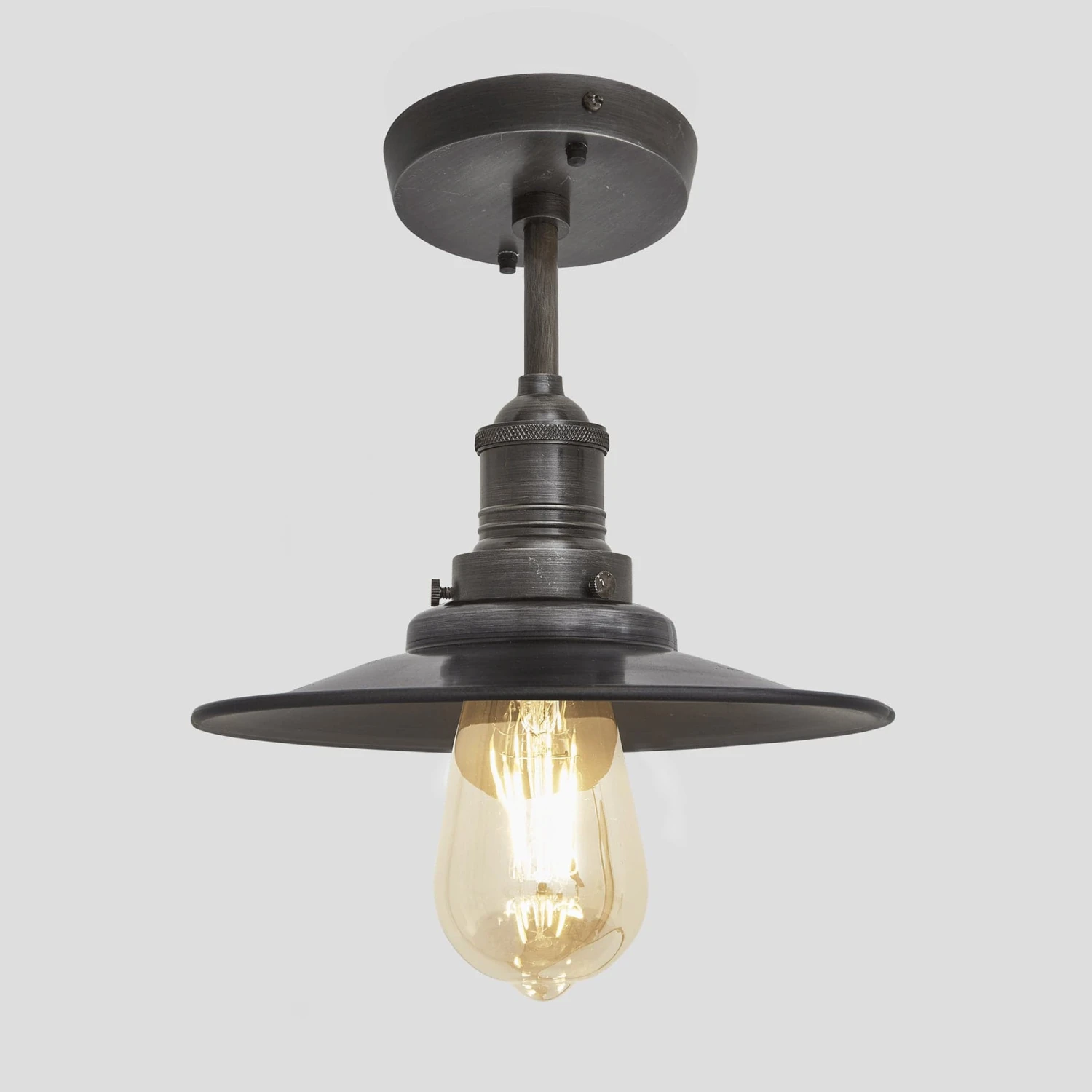 Brooklyn Flat Flush Mount - 8 Inch - Pewter 1 Brooklyn Flat Flush Mount - 8 Inch - Pewter