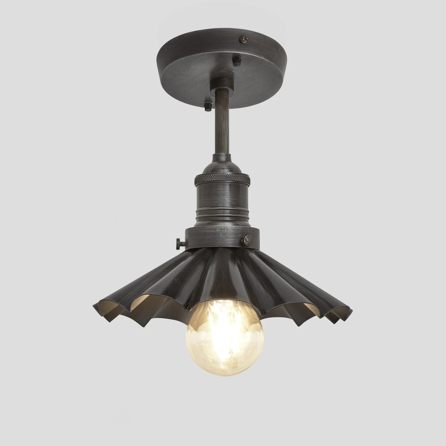 Brooklyn Umbrella Flush Mount - 8 Inch - Pewter 2 Brooklyn Umbrella Flush Mount - 8 Inch - Pewter - Image 2