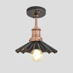 Brooklyn Umbrella Flush Mount - 8 Inch - Pewter