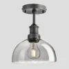 Brooklyn Tinted Glass Dome Flush Mount - 8 Inch - Smoke Grey