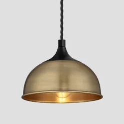 Chelsea Dome Pendant - 8 Inch - Brass -Industville Shop 8 Inch Pendant Brass Industville Lighting Dome BlackHolder Chelsea CH DP8 B BKH