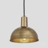 Sleek Dome Pendant - 8 Inch - Brass