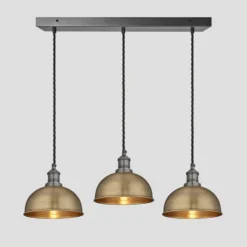 Brooklyn Dome 3 Wire Cluster Lights - 8 Inch - Brass