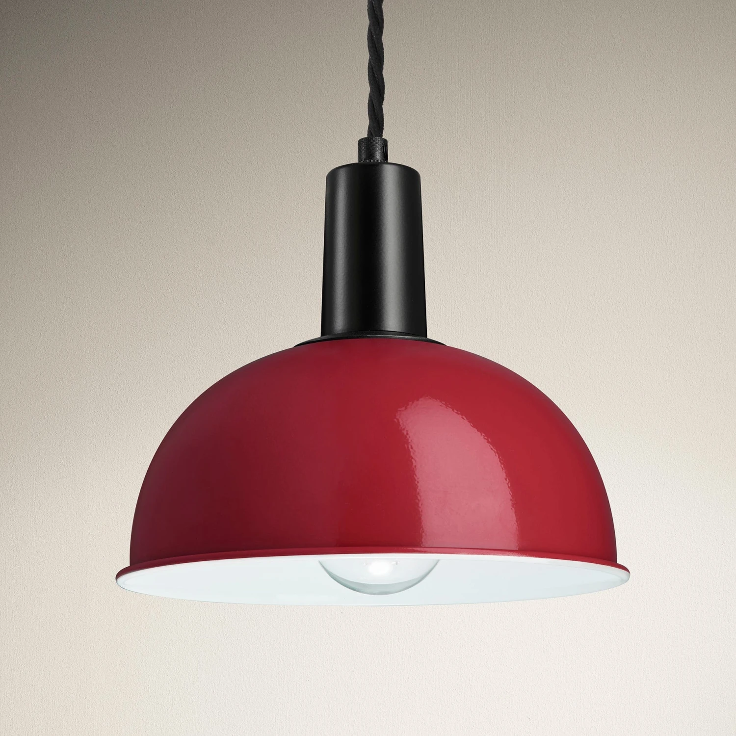 Sleek Dome Pendant - 8 Inch - Burgundy 2 Sleek Dome Pendant - 8 Inch - Burgundy - Image 2