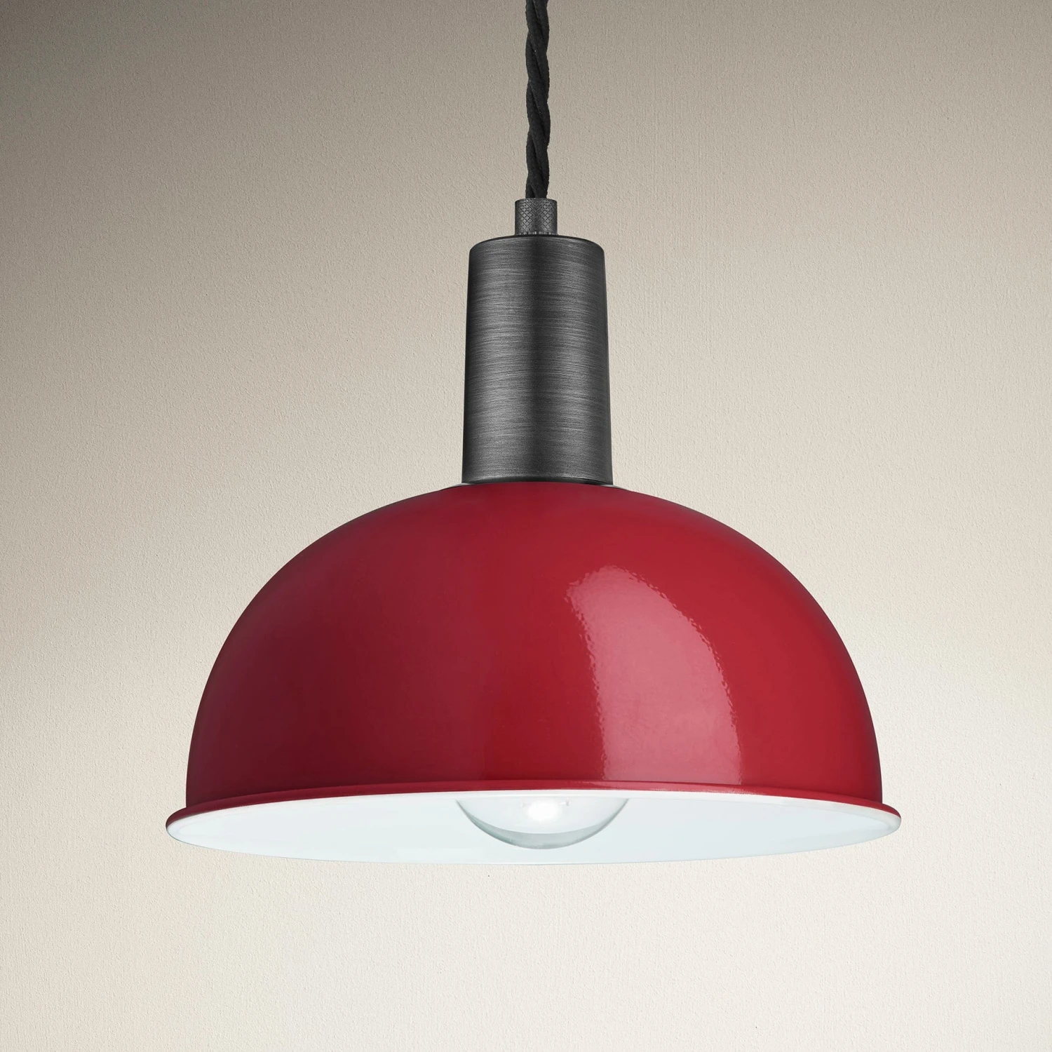 Sleek Dome Pendant - 8 Inch - Burgundy 1 Sleek Dome Pendant - 8 Inch - Burgundy