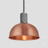 Knurled Dome Pendant Light - 8 Inch - Copper