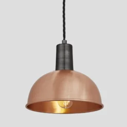 Sleek Dome Pendant - 8 Inch - Copper -Industville Shop 8 Inch Pendant Copper Industville Lighting Dome PewterHolder Sleek SL DP8 C PH
