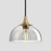 Chelsea Tinted Glass Dome Pendant Light - 8 Inch - Smoke Grey