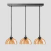Chelsea Tinted Glass Dome 3 Wire Cluster Lights - 8 Inch - Amber