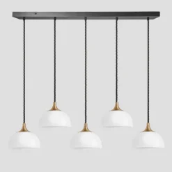 Chelsea Opal Glass Dome 5 Wire Cluster Lights - 8 Inch - White