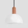 Sleek Opal Glass Dome Pendant Light - 8 Inch