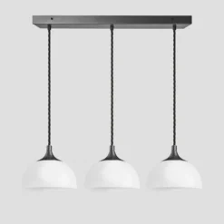 Chelsea Opal Glass Dome 3 Wire Cluster Lights - 8 Inch - White