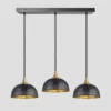 Chelsea Dome 3 Wire Cluster Lights - 8 Inch - Pewter & Brass