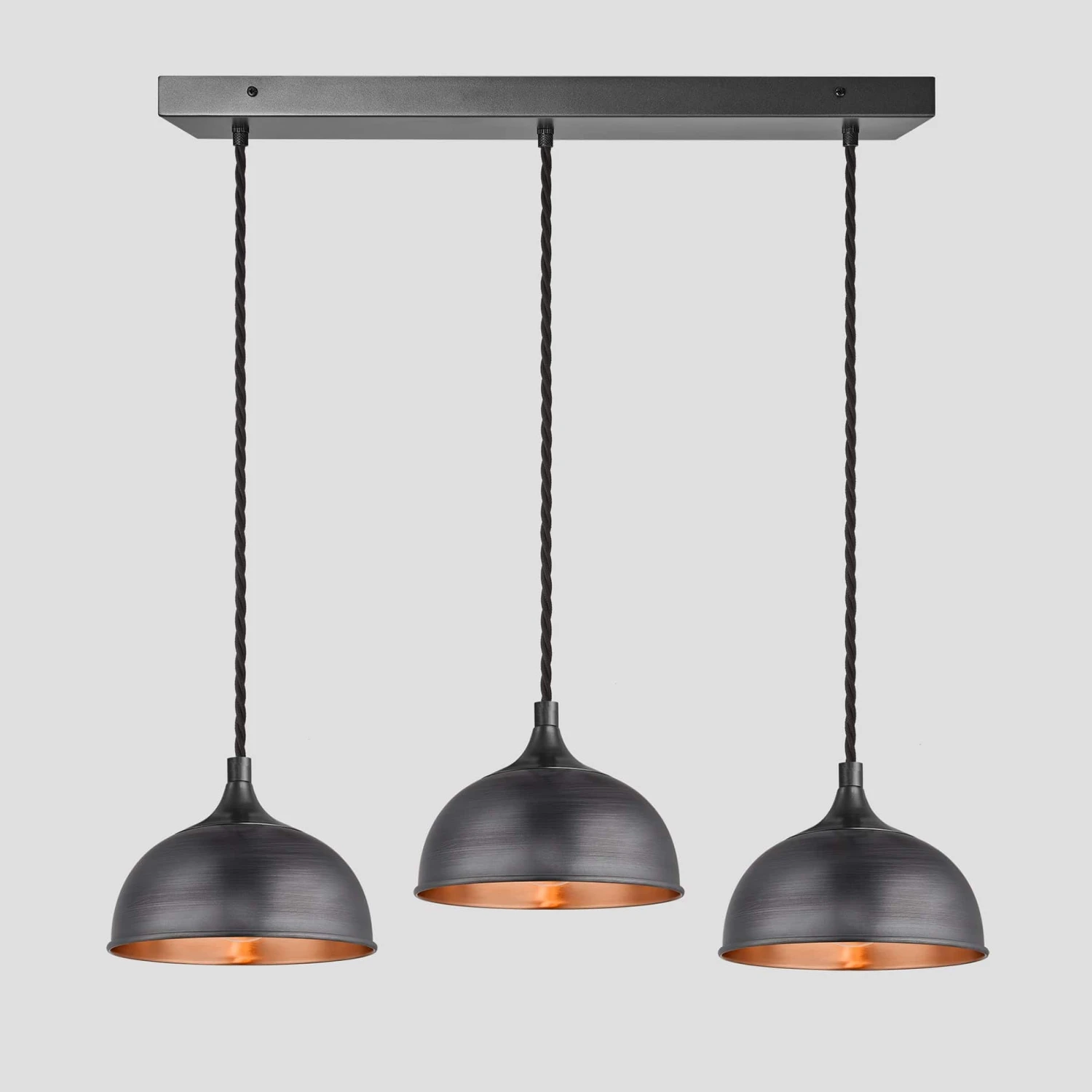 Chelsea Dome 3 Wire Cluster Lights - 8 Inch - Pewter & Copper 1 Chelsea Dome 3 Wire Cluster Lights - 8 Inch - Pewter & Copper