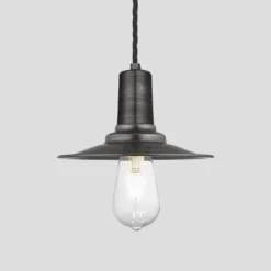 Sleek Flat Pendant - 8 Inch - Pewter