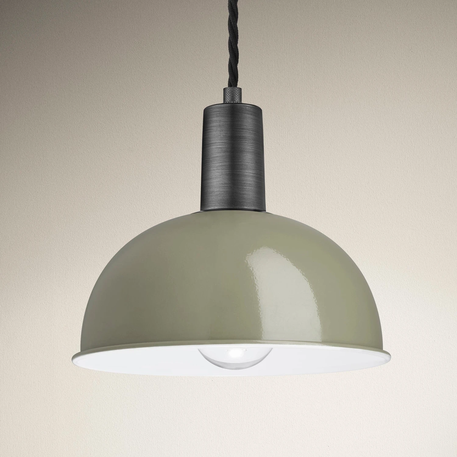 Sleek Dome Pendant - 8 Inch - Sage Green