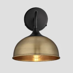 Chelsea Dome Wall Light - 8 Inch - Brass 14 Chelsea Dome Wall Light - 8 Inch - Brass -Industville Shop 8 Inch WallLight Brass Industville Lighting Dome BlackHolder Chelsea CH DWL8 B BKH