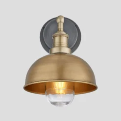 Brooklyn Outdoor & Bathroom Dome Wall Light - 8 Inch - Brass -Industville Shop 8 Inch WallLight Brass Industville Lighting Dome BrassHolder Brooklyn IP65 BR IP65 DWL8 B BH