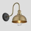 Swan Neck Outdoor & Bathroom Dome Wall Light - 8 Inch - Brass