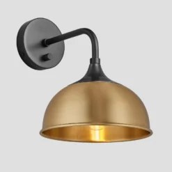 Chelsea Dome Wall Light - 8 Inch - Brass 13 Chelsea Dome Wall Light - 8 Inch - Brass -Industville Shop 8 Inch WallLight Brass Industville Lighting Dome PewterHolder Chelsea CH DWL8 B PH Angled