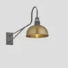 Long Arm Dome Wall Light - 8 Inch - Brass