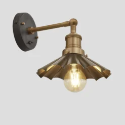 Brooklyn Umbrella Wall Light - 8 Inch - Brass -Industville Shop 8 Inch WallLight Brass Industville Lighting Umbrella BrassHolder Brooklyn BR UWL8 B BH