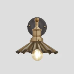 Brooklyn Umbrella Wall Light - 8 Inch - Brass -Industville Shop 8 Inch WallLight Brass Industville Lighting Umbrella BrassHolder Brooklyn BR UWL8 B BH Lit