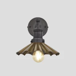 Brooklyn Umbrella Wall Light - 8 Inch - Brass -Industville Shop 8 Inch WallLight Brass Industville Lighting Umbrella PewterHolder Brooklyn BR UWL8 B PHcopy