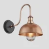 Swan Neck Outdoor & Bathroom Dome Wall Light - 8 Inch - Copper