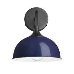 Chelsea Dome Wall Light - 8 Inch - Dark Blue -Industville Shop 8 Inch WallLight DarkBlue Industville Lighting Dome PewterHolder Chelsea CH DWL8 DB PH front