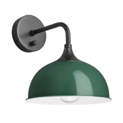 Chelsea Dome Wall Light - 8 Inch - Dark Green -Industville Shop 8 Inch WallLight DarkGreen Industville Lighting Dome PewterHolder Chelsea CH DWL8 DG PH angled