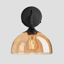 Chelsea Tinted Glass Dome Wall Light - 8 Inch - Amber