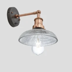 Brooklyn Glass Dome Wall Light - 8 Inch -Industville Shop 8 Inch WallLight Glass Industville Lighting Dome CopperHolder Brooklyn BR GLDWL8 CHcopy