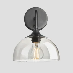 Chelsea Tinted Glass Dome Wall Light - 8 Inch - Smoke Grey -Industville Shop 8 Inch WallLight Glass Industville Lighting Dome PewterHolder Chelsea CH TGL DWL8 SG PH