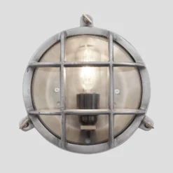 Bulkhead Outdoor & Bathroom Round Light - 8 Inch - Gunmetal -Industville Shop 8 Inch WallLight Gunmetal Industville Lighting Round BackWiring Bulkhead BK IP65 RWL8 GN BW