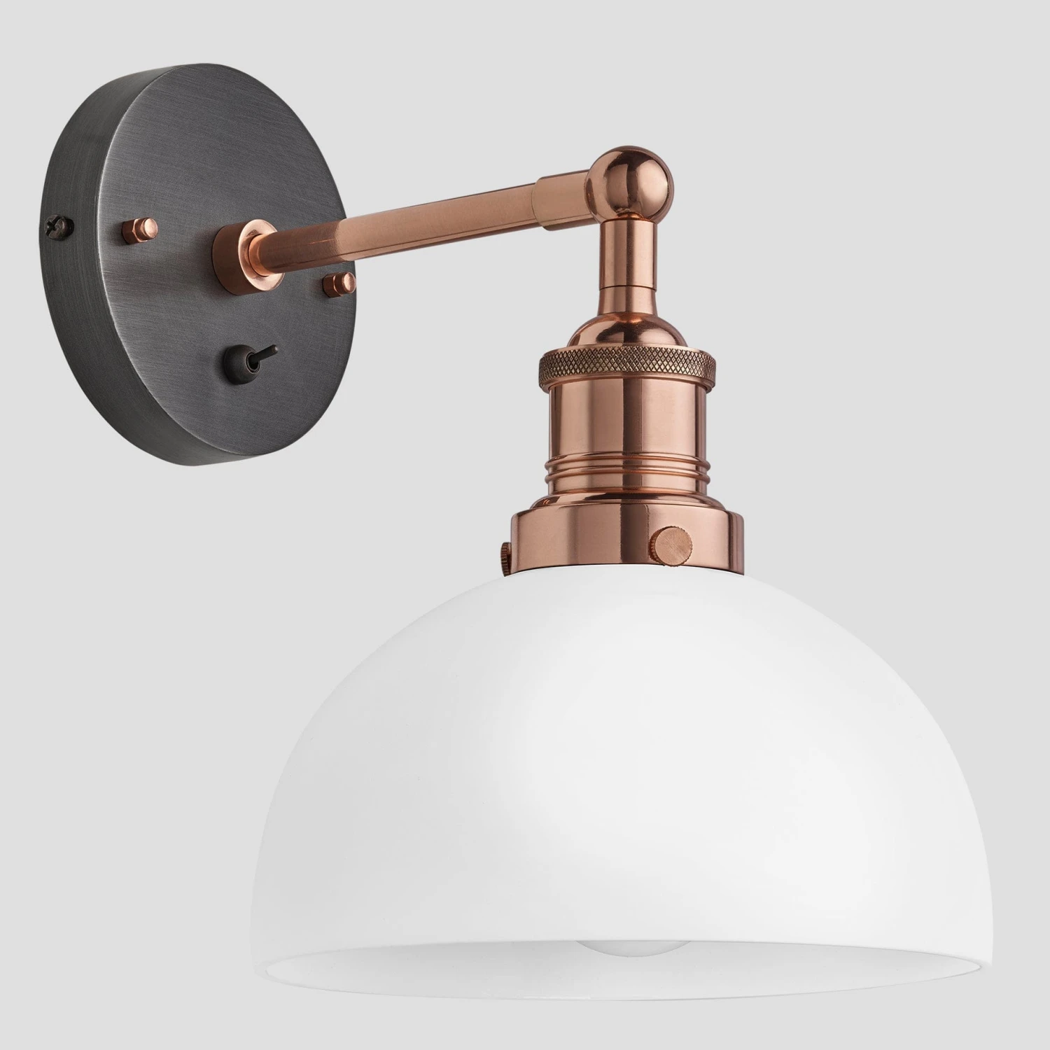 Brooklyn Opal Glass Dome Wall Light - 8 Inch 2 Brooklyn Opal Glass Dome Wall Light - 8 Inch - Image 2