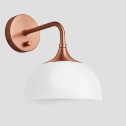 Chelsea Opal Glass Dome Wall Light - 8 Inch 18 Chelsea Opal Glass Dome Wall Light - 8 Inch -Industville Shop 8 Inch WallLight OpalGlass Industville Lighting Dome CopperHolder Chlesea CH OGL DWL8 W CH