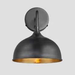 Chelsea Dome Wall Light - 8 Inch - Pewter & Brass -Industville Shop 8 Inch WallLight Pewter Brass Industville Lighting Dome PewterHolder Chelsea CH DWL8 BP PH