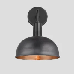 Sleek Dome Wall Light - 8 Inch - Pewter & Copper 6 Sleek Dome Wall Light - 8 Inch - Pewter & Copper -Industville Shop 8 Inch WallLight Pewter Copper Industville Lighting Dome PewterHolder Sleek SL DWL8 CP PH SO Lit